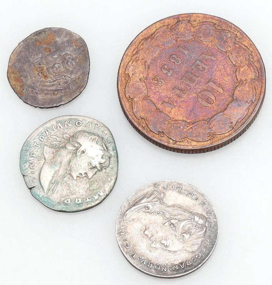 Fun-Coin-Pickup-For-Share-10-Lepta-1838-I-Know-Nothing-Of-These,-Low-Quality