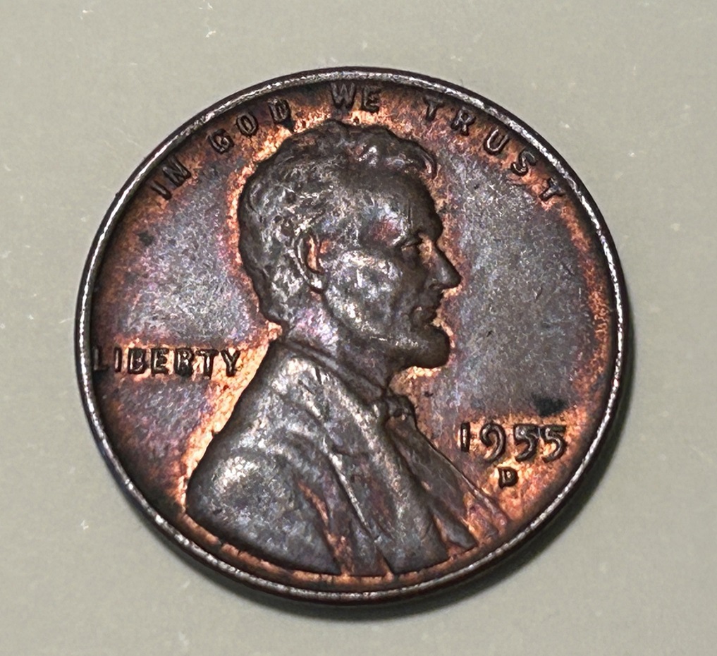 1955-D-Lincoln-Cent-No-VDB,-Filled-First-5,-Die-Break-Reverse
