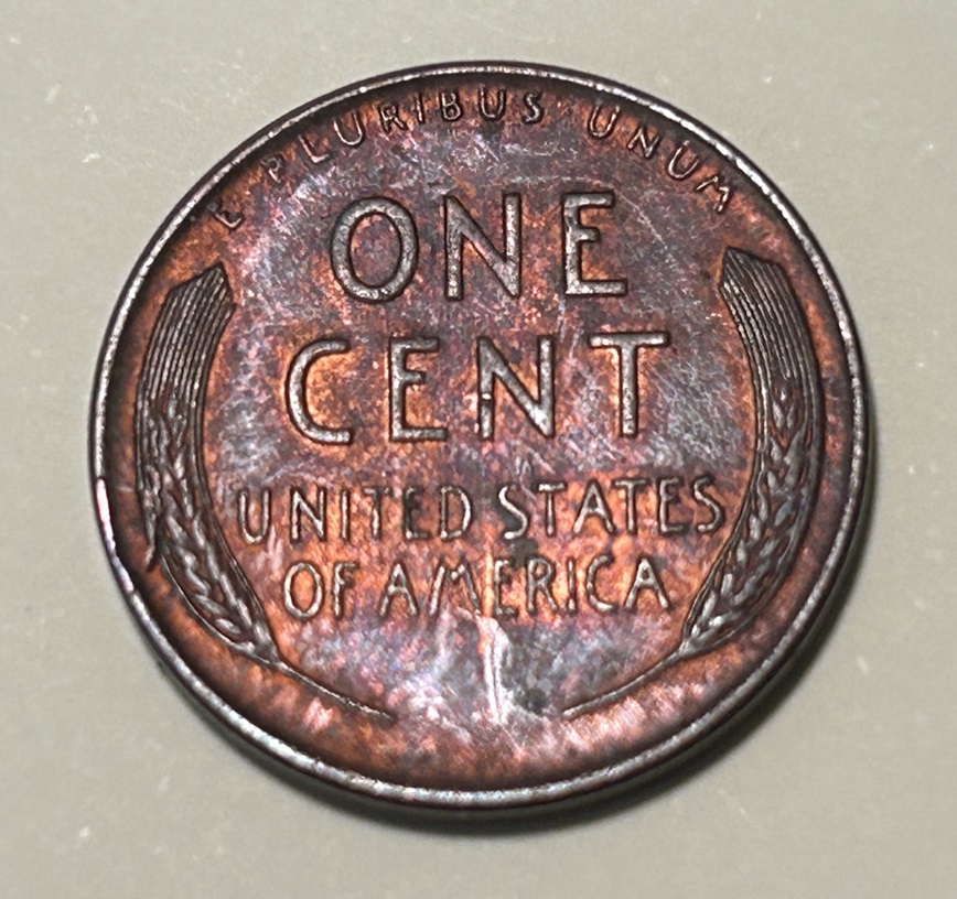 1955-D-Lincoln-Cent-No-VDB,-Filled-First-5,-Die-Break-Reverse