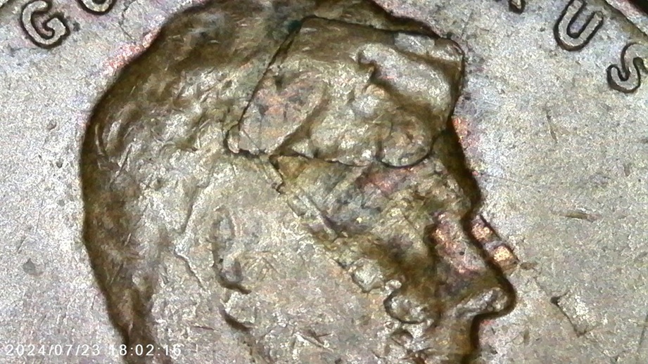 1956-D-Lincoln-Cent-Obverse-Lamination-Or-PMD?-Lincoln's-Face-Is-Removed!
