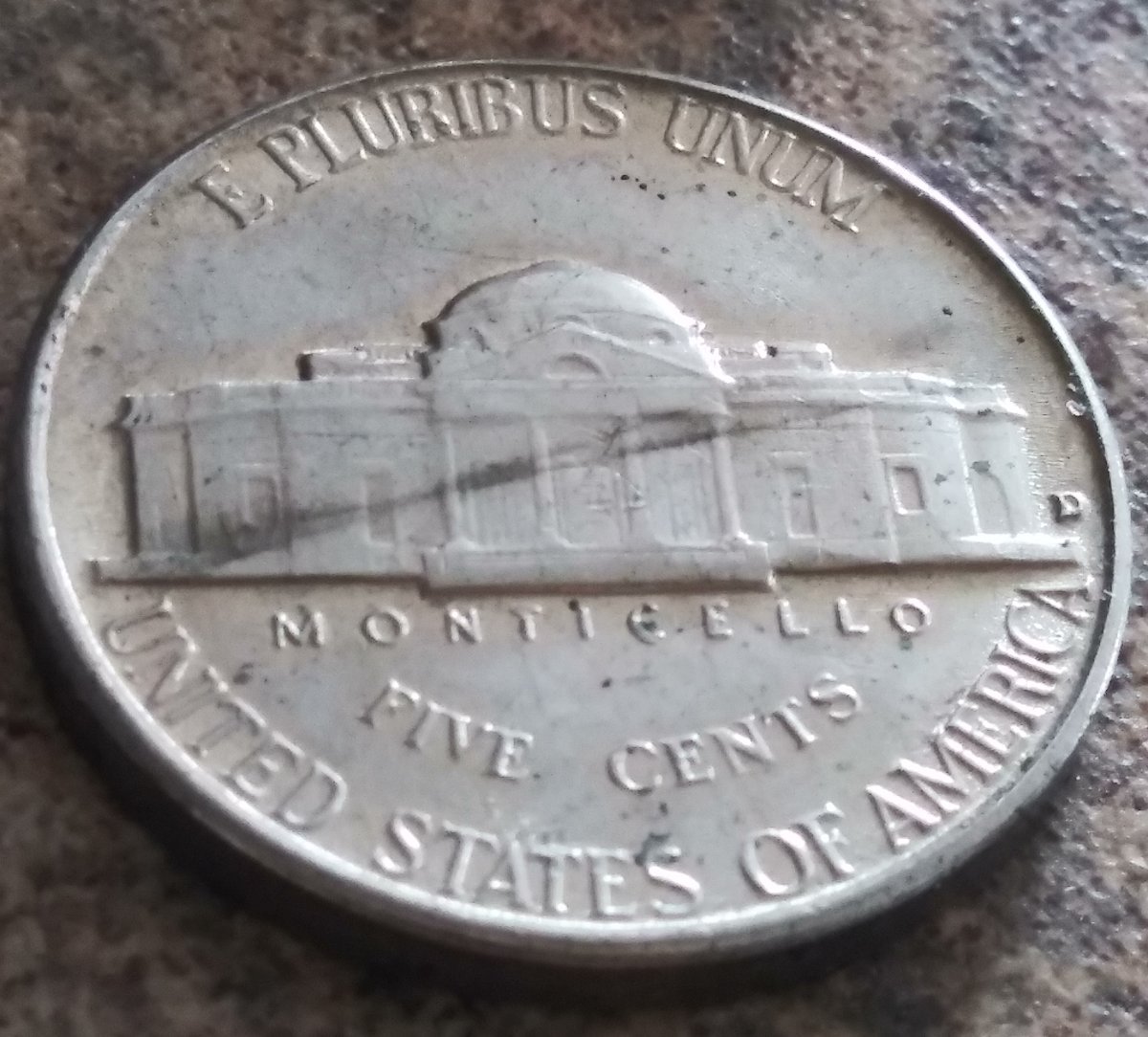 1956-D-Nickel,-Lamination-Error?