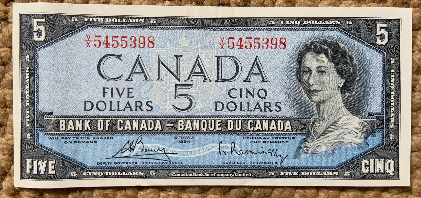 Grade-Of-1954-$5-Canada-Note