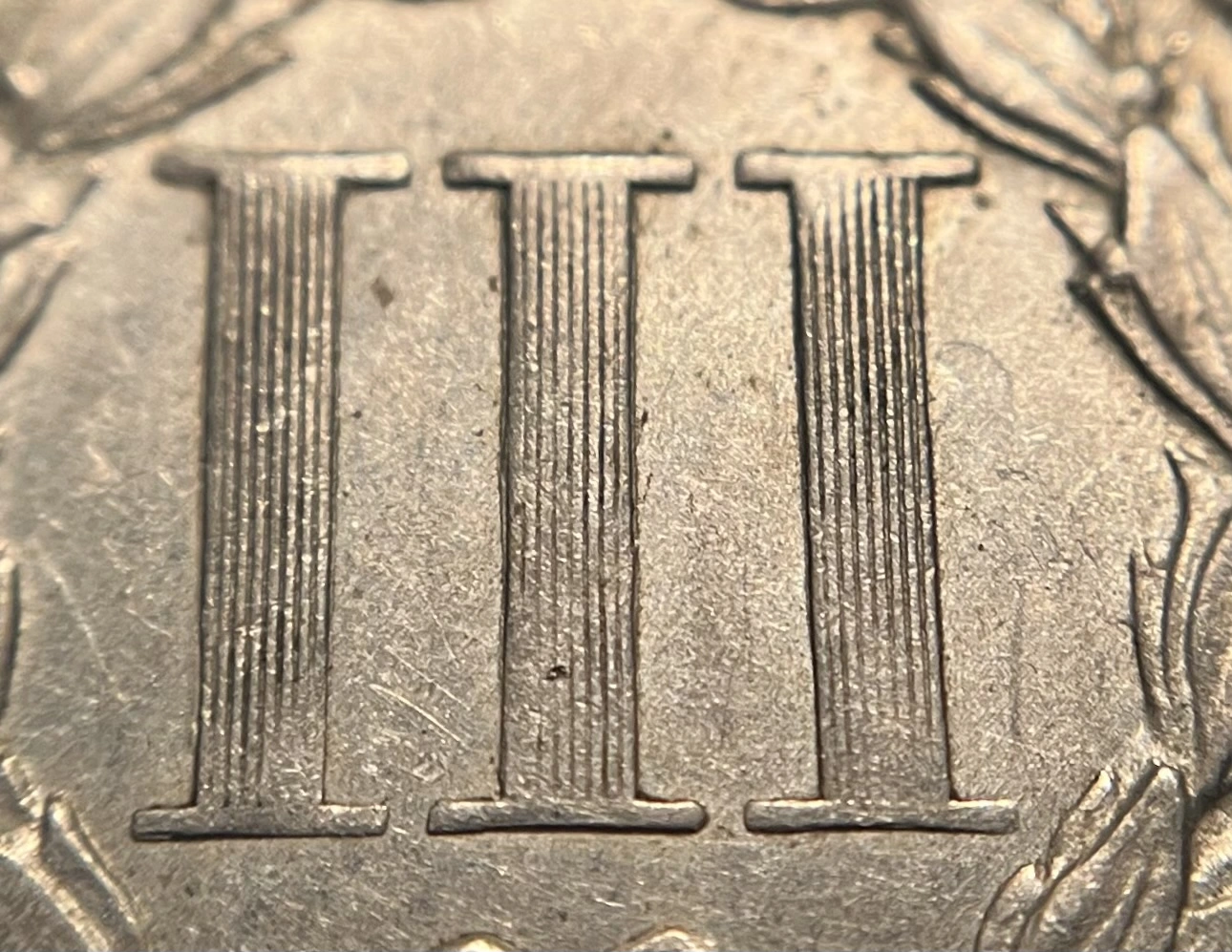 Poorly-Minted-Example-Of-An-1865-Three-Cent-Nickel