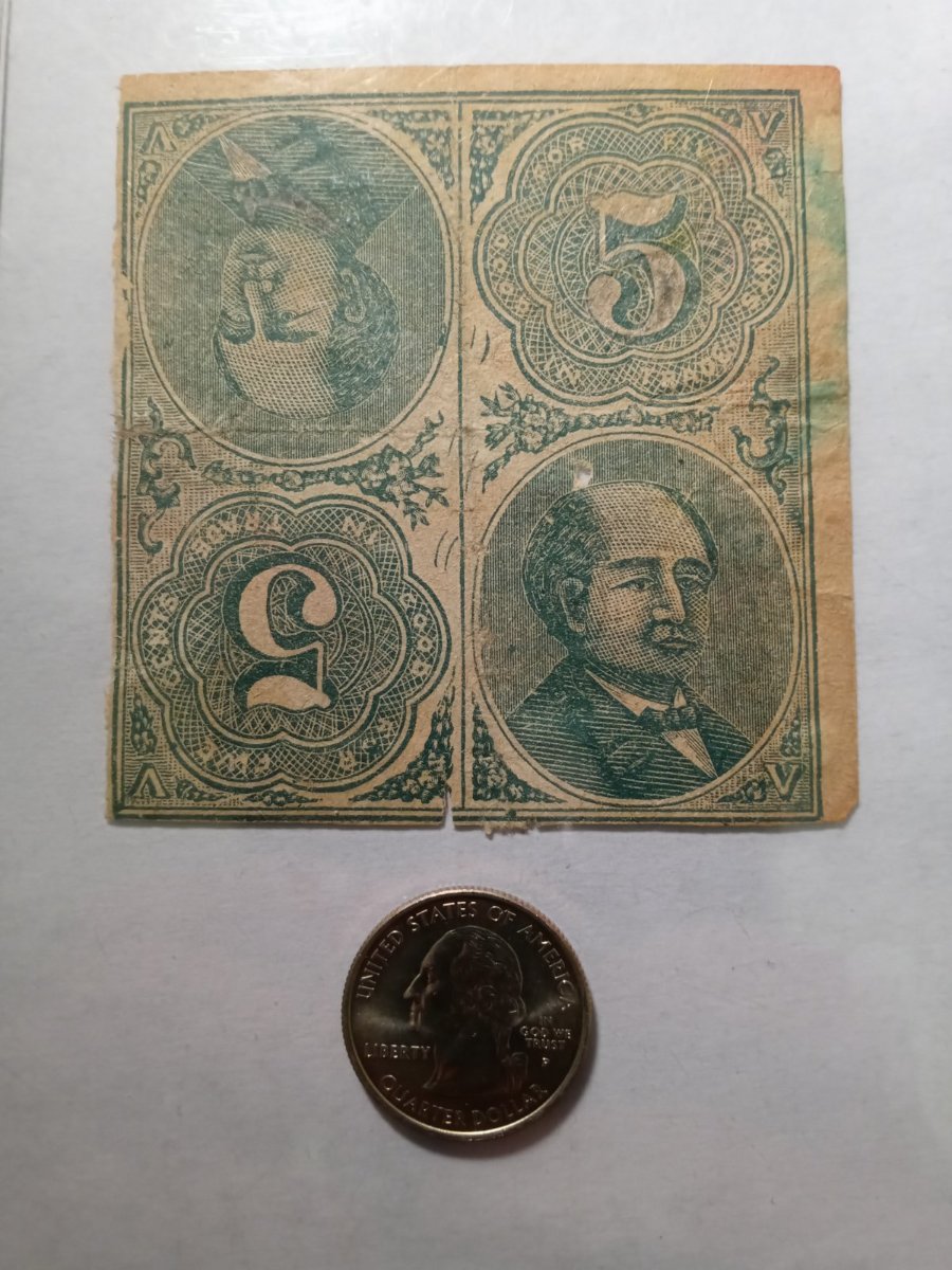 A-Very-Old-Paper!-Five-Cent-Trade-Piece