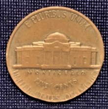 Jefferson-Nickel-On-Penny/Copper-Planchet