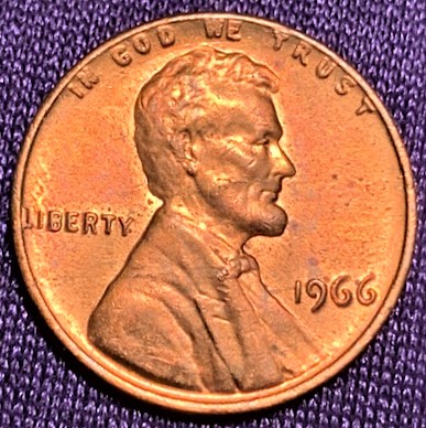 1966-Lincoln-Penny--Off-Center/Rr-Rim-?