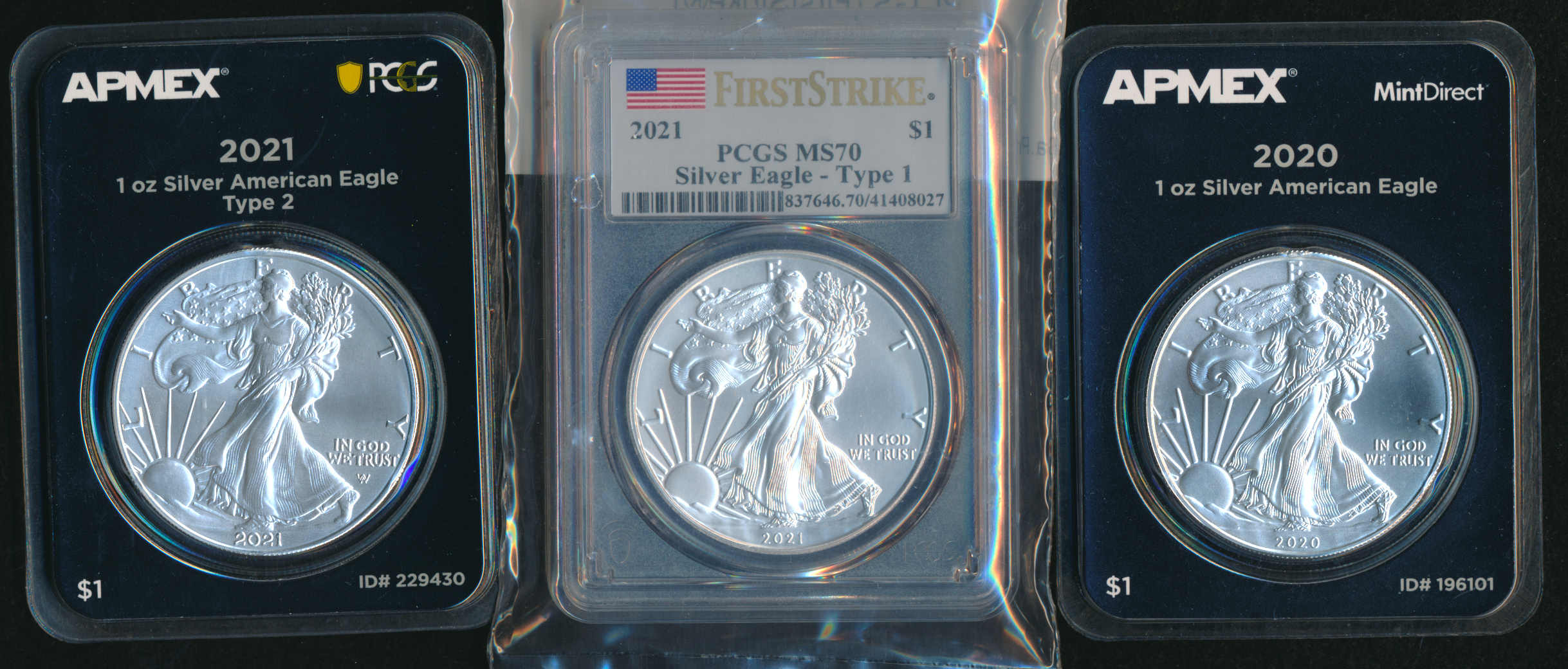 New-2021-Silver-Eagles-And-Type-2