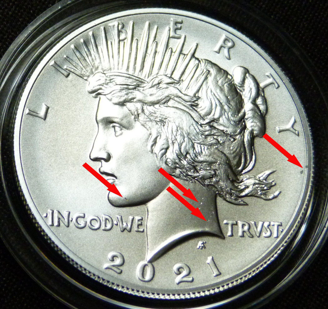2021-Peace-Dollar-Defects/Damage-Found
