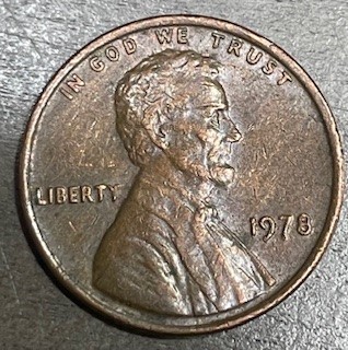 1978-Lincoln-Penny---Die-Chip-Or-DDO,-Weird-Brush-Pattern-Post-Damage?