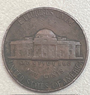1940-Nickel---Brown-Color---Weighs-4.81-Grams