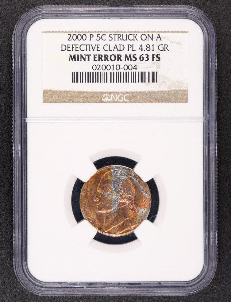 2003-P-5¢-On-Clad-5¢-Planchet!-1-Known-Of-Any-Date!-Jeffers