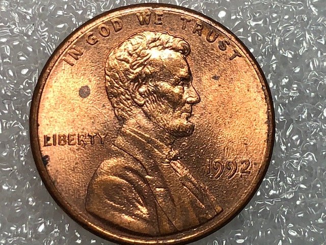1992-One-Cent-W/Die-Chip