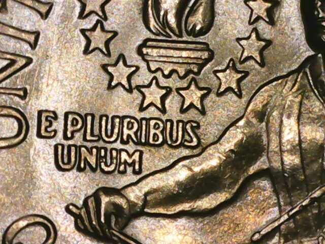 1976-Bi-Centennial-Quarter-With-Die-Chips/Slug-Marks-In-The-Drum?