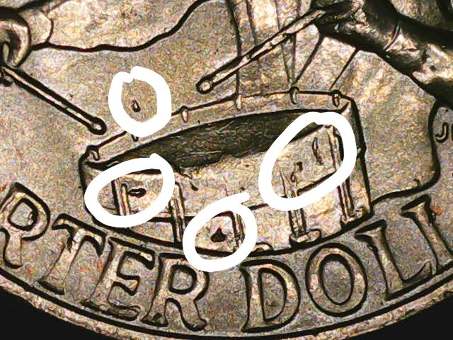 1976-Bi-Centennial-Quarter-With-Die-Chips/Slug-Marks-In-The-Drum?