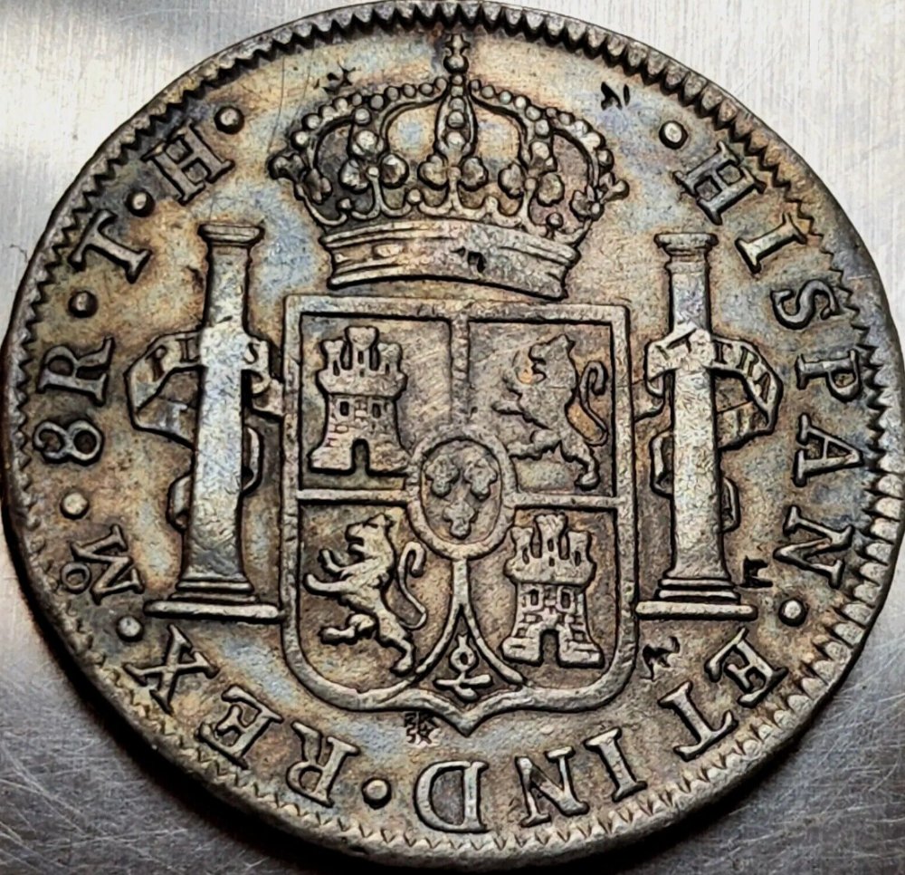 Circulated-Chopmarked-8-Reales-With-Identical-Chopmark-On-Reverse,-Modern-Forgeries?