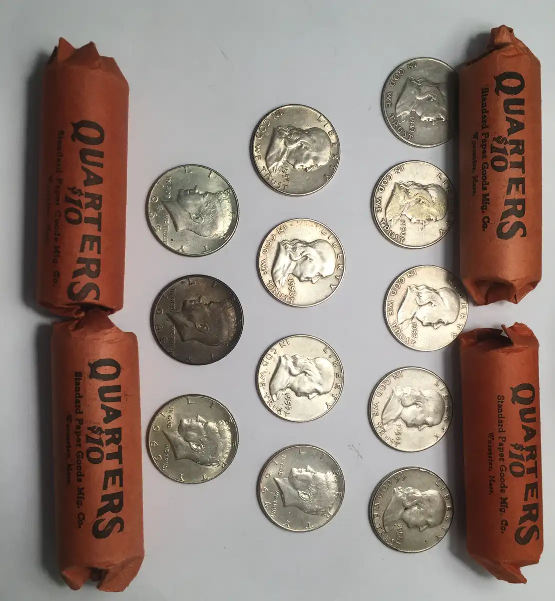 My-Best-Jackpot:-Four-Cwrs-Of-Silver-Quarters-And-Franklin-Half-Dollars-As-Well
