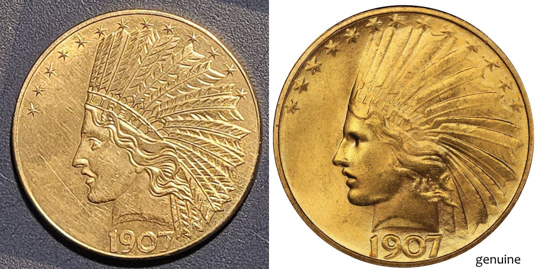 1907-Indian-Head-Gold-Eagle-10-Dollar-Coin-No-Motto-Real?