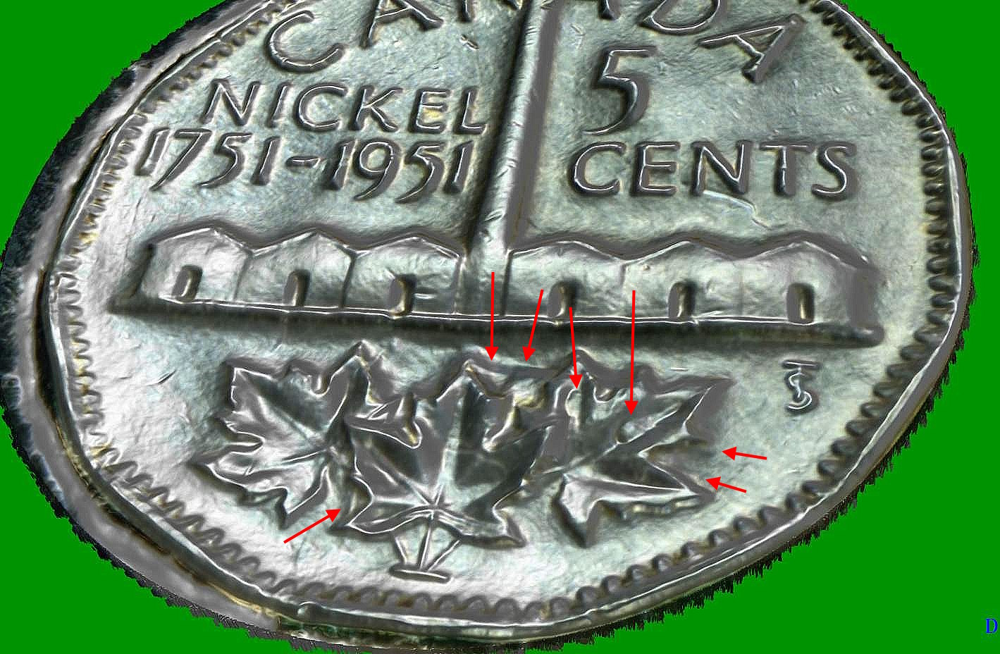1951-5-Cents-Doubling-Leafs-Reverse?-And-What-About-Ear?