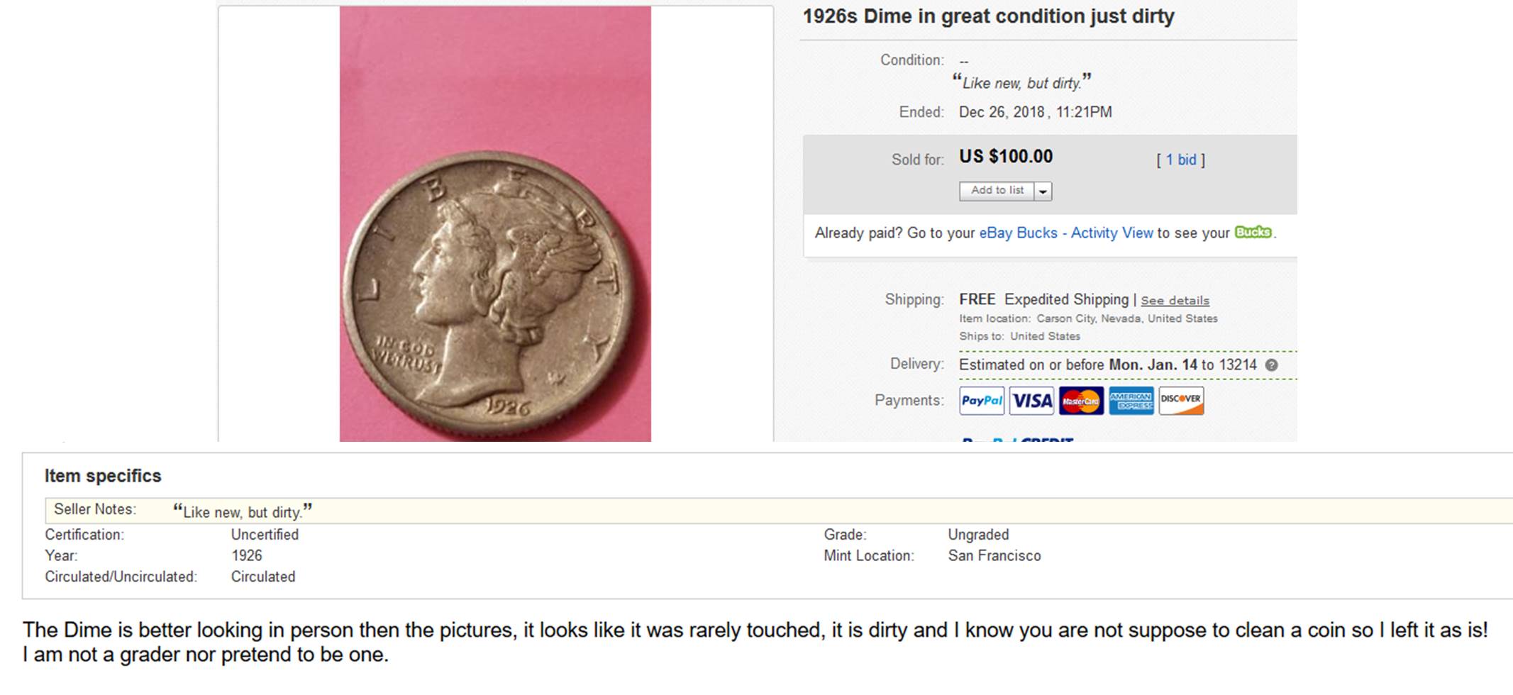 1926-S-Mercury-Dime---Ebay-Seller-Received-In-Change-In-1980-S!