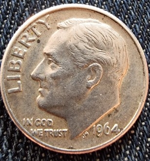 USA-Roosevelt-Dime-1964-D