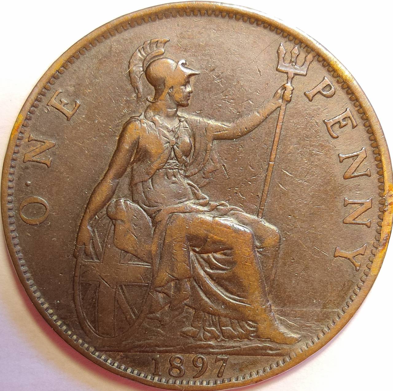 Great-Britain-1897-Penny-With-Dot-Between-O-And-N-On-Reverse