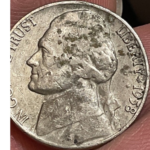 1958-D-Jefferson-Nickel,-Reverse-S-In-States-Is-Missing