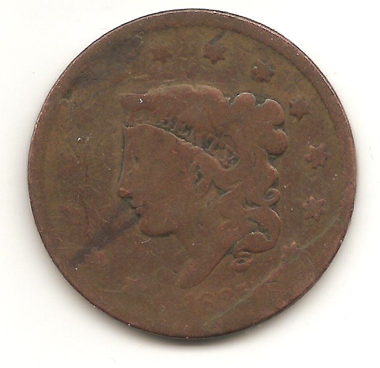 1835-Head-Of-1836-Large-Cent-With-Huge-Obverse-Cud-N-19?
