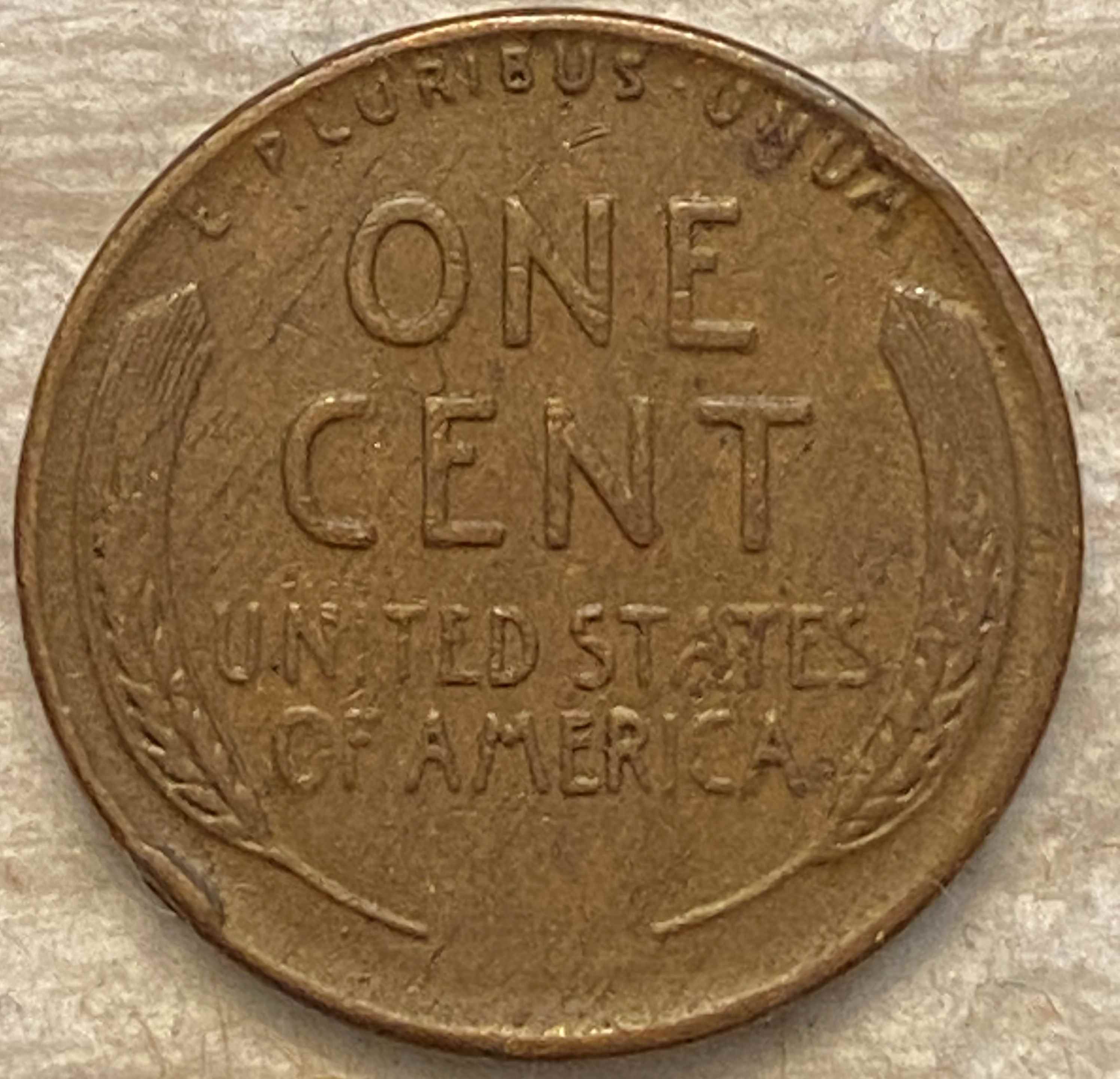 1945-Lincoln-Wheat---Lamination-On-Obverse