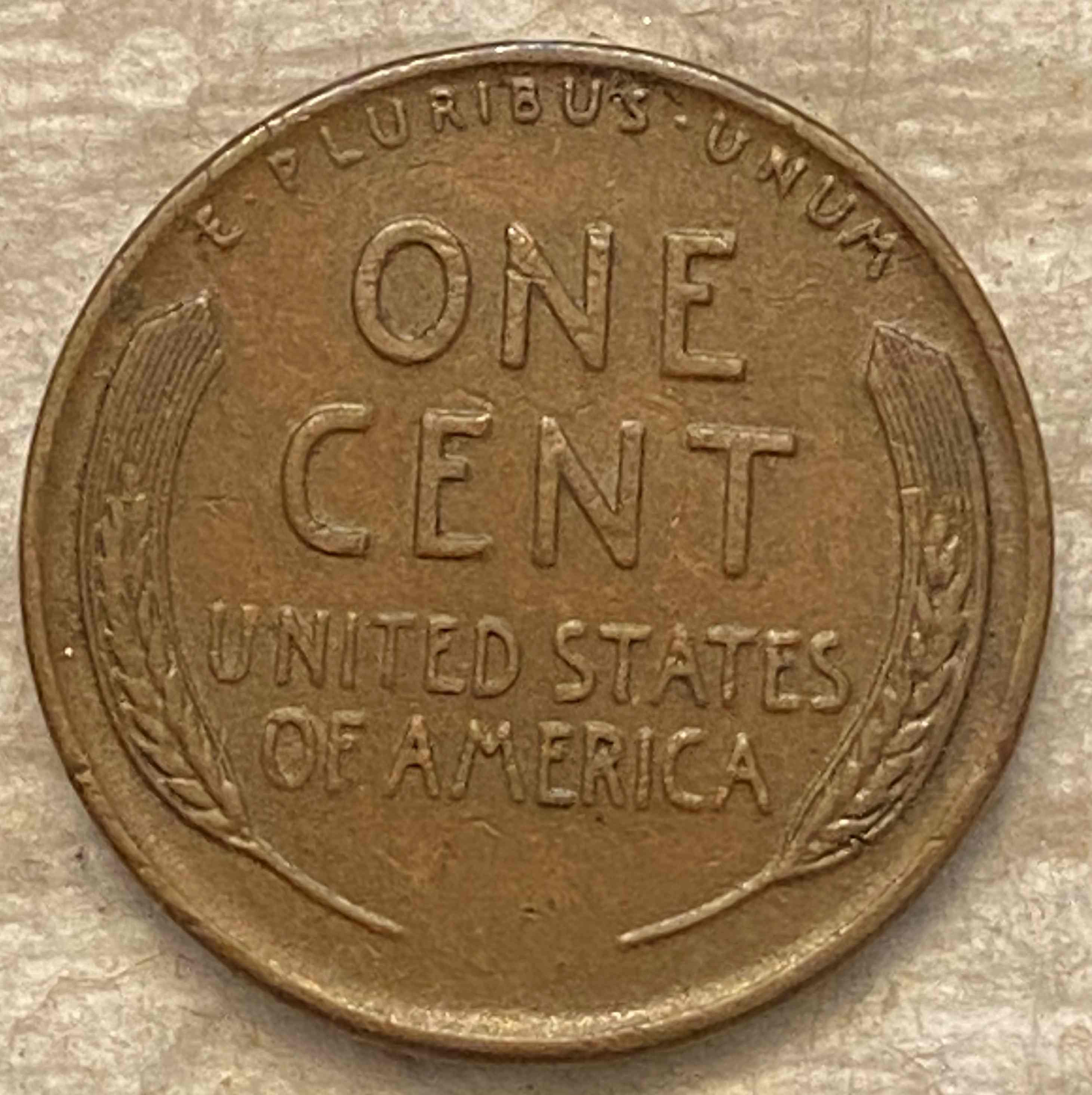 1947-Lincoln-Wheat---Lamination-On-Obverse