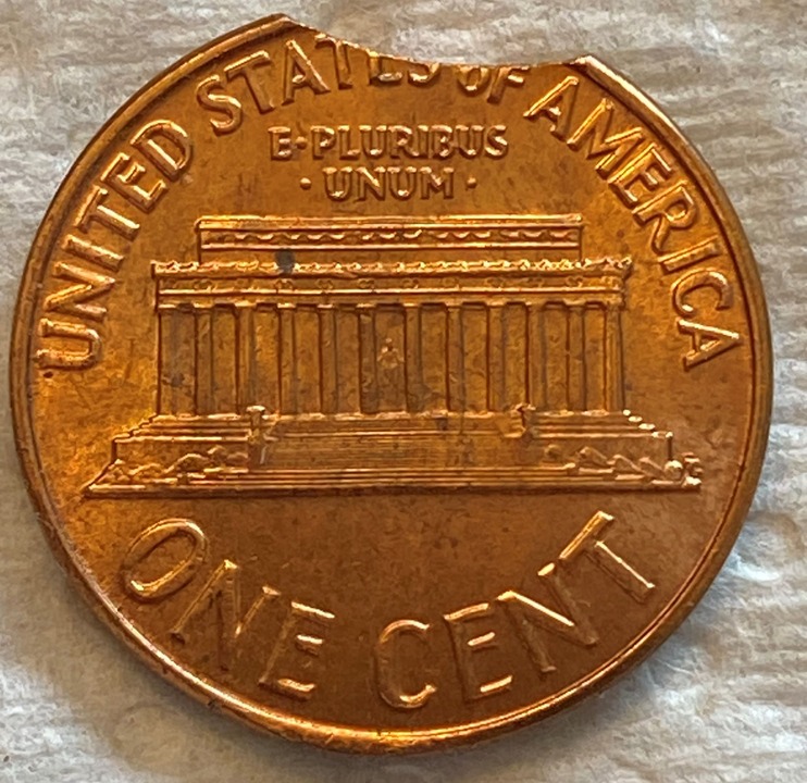 1960-Lincoln-Penny---Clipped-Planchet