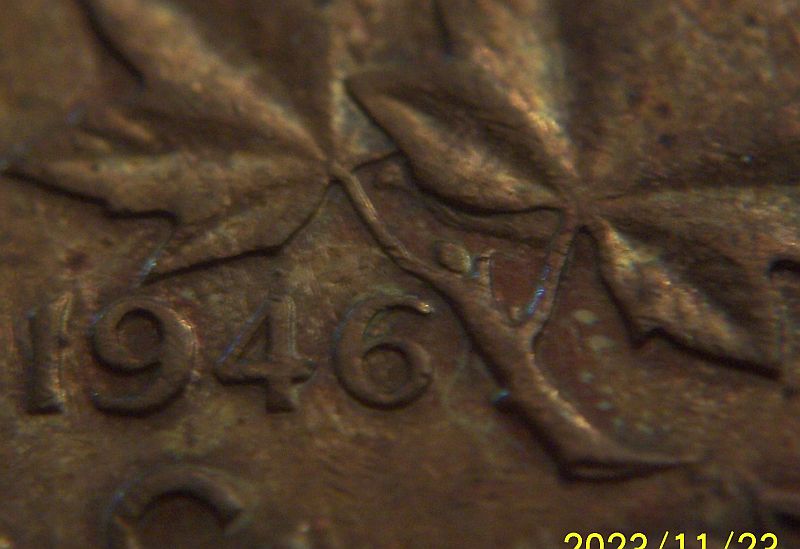 1946-Canadian-Cent,-Leaf-Variety?