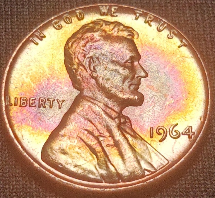 1964-P-Toned-Lincoln-Cent
