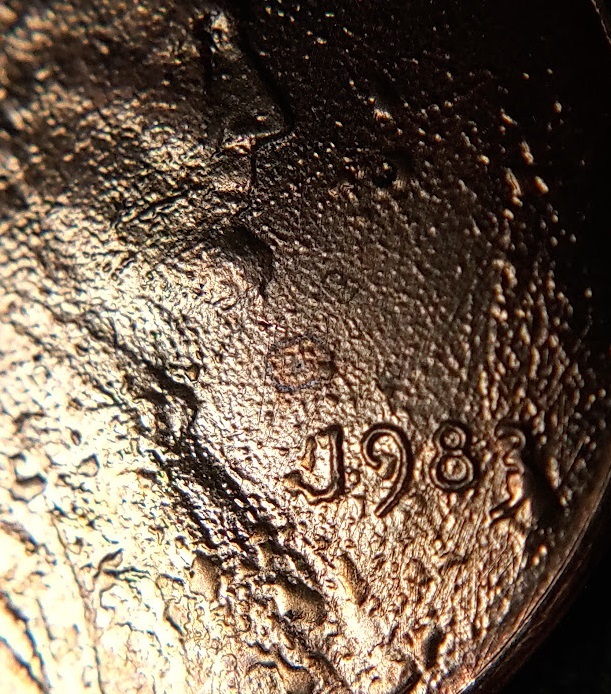 1983-P-Lincoln-Cent.-Most-Extreme-Plating-Blisters?
