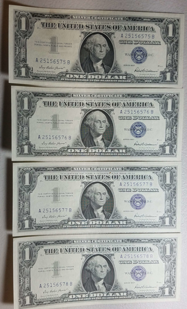 Series-1957-One-Dollar-Bills-In-Sequence.