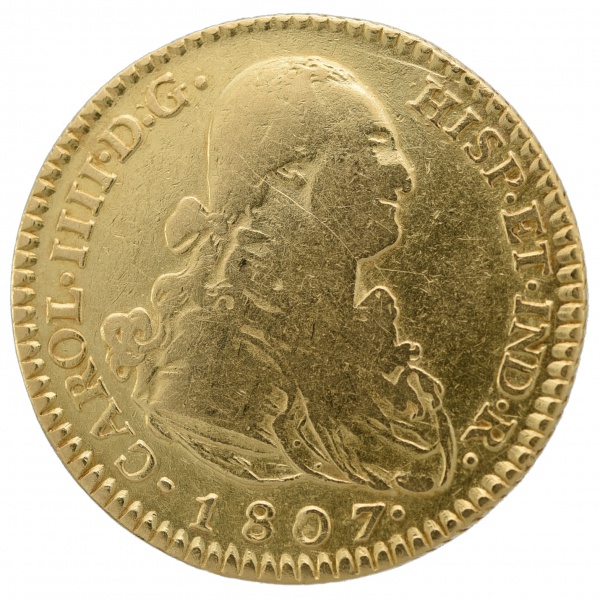 1807-FA-Spain-2-Escudos-Gold-Coin