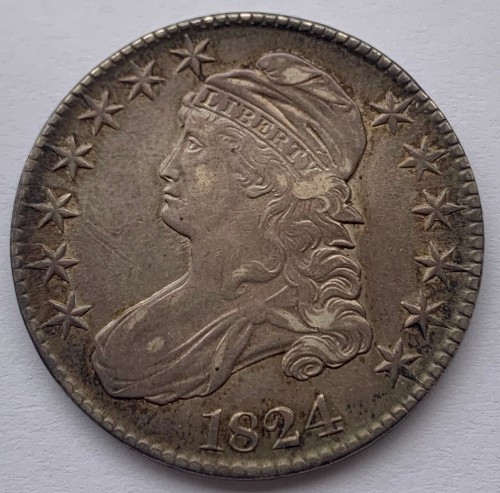 1824-Capped-Bust-Half-Dollar-O-115-For-Grading