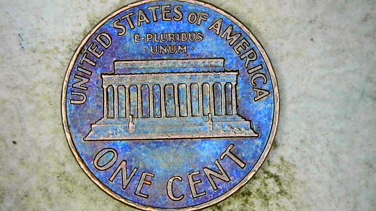 1972-S-Cent-What-Causes-It-To-Have-Such-A-Purple-Tint-To-It-What-Is-That-Below-The-Chin
