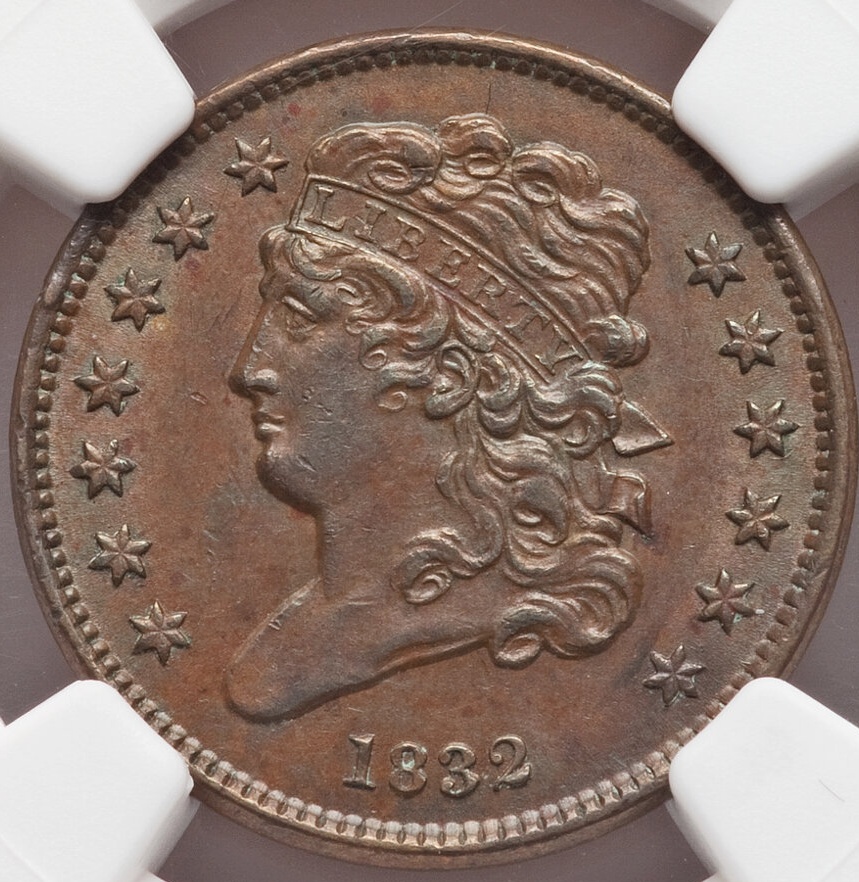 1832-Half-Cent-NGC:-Some-Mild-Facial-Acne