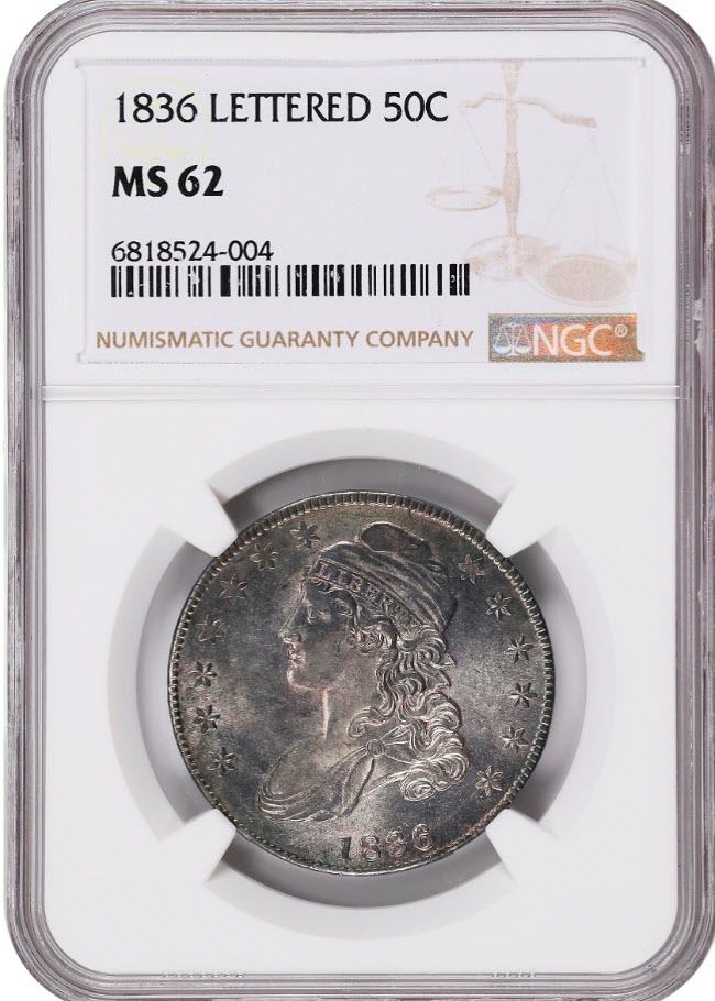 Gtg:-1836-O-123-Bust-Half-Dollar