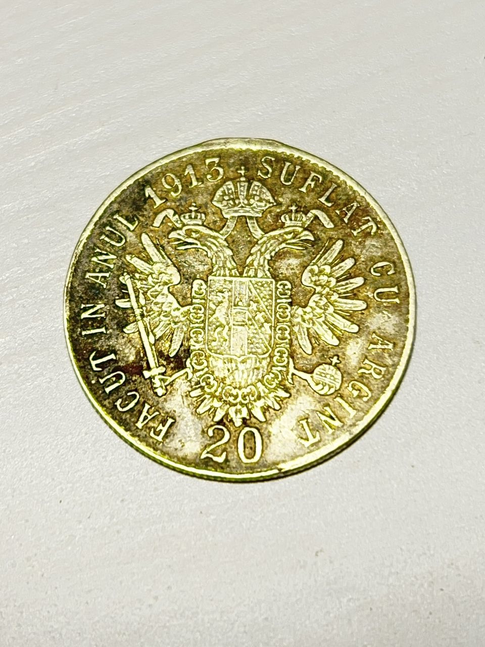 Help-With-20-Kreuzer-Identification-Id:-Hungarian/Romanian-Silver-Plated-Looped-Medal