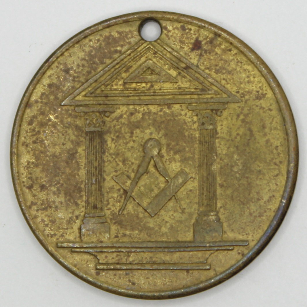 Masonic-Tokens,-Coins-And-Counter-Stamped-Pennies