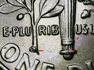 2020-P-Dime-With-Multiple-Die-Chips-Front-And-Back.