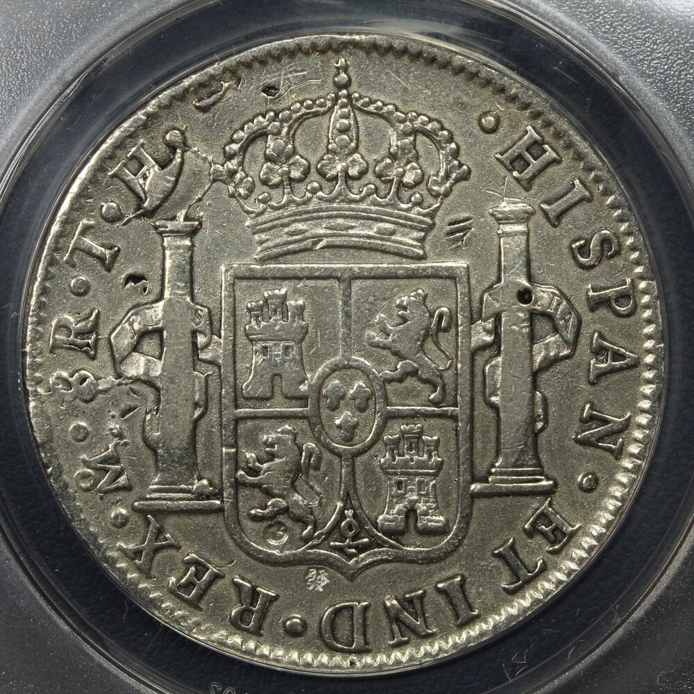 Circulated-Chopmarked-8-Reales-With-Identical-Chopmark-On-Reverse,-Modern-Forgeries?