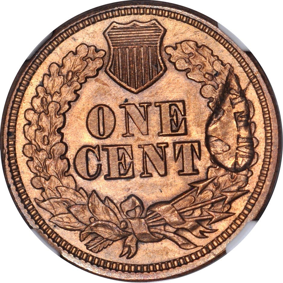 1866-Indian-Head-Cent---Struck-Though-Struck-Fragment