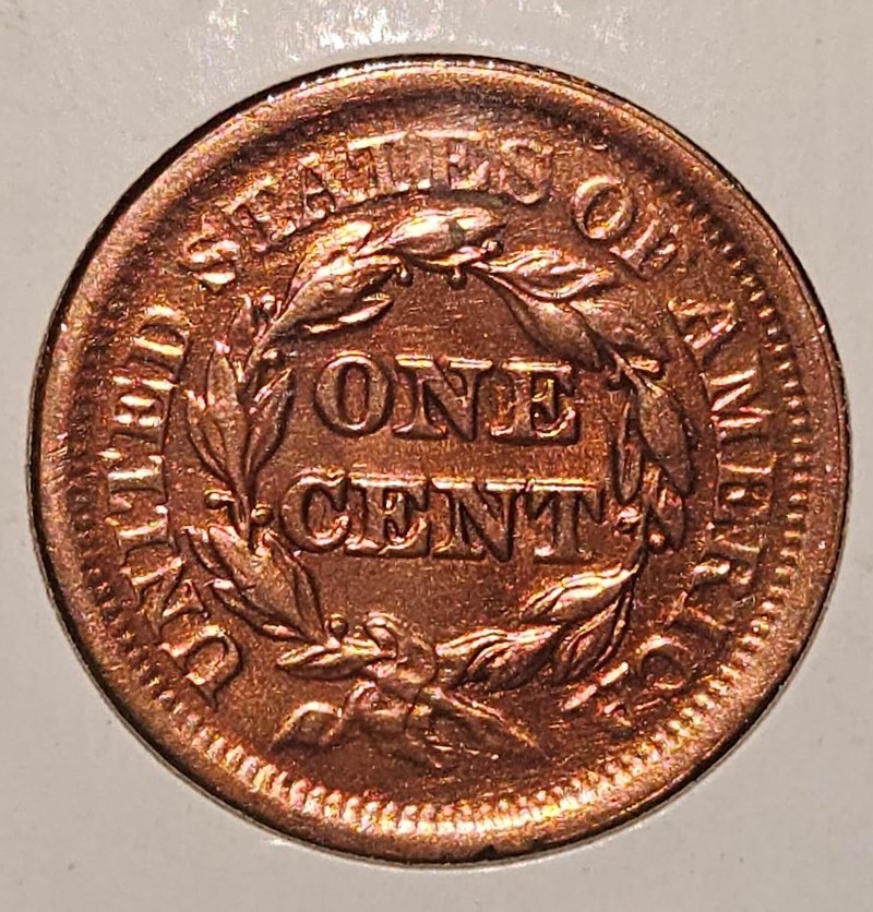 1851-Large-Cent-Braided-Hair-Red-For-Grading