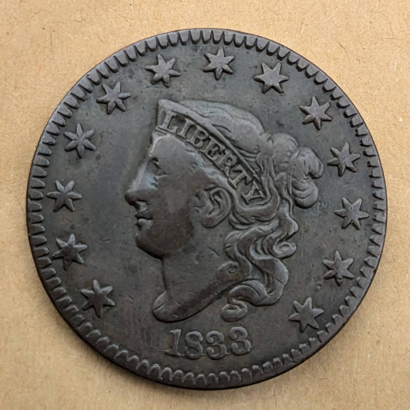 1833-Large-Cent-Grade-And-N-Variety-Appears-To-Be-Scarce-N4