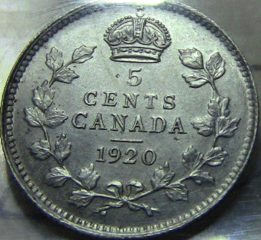 Canada-1920-5-Cent-Die-Break-Both-Sides