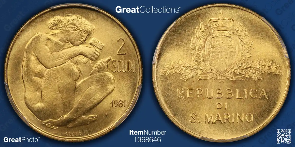 1974-San-Marino-20-Lire,-PCGS-MS-67,-San-Marino,-Lobster