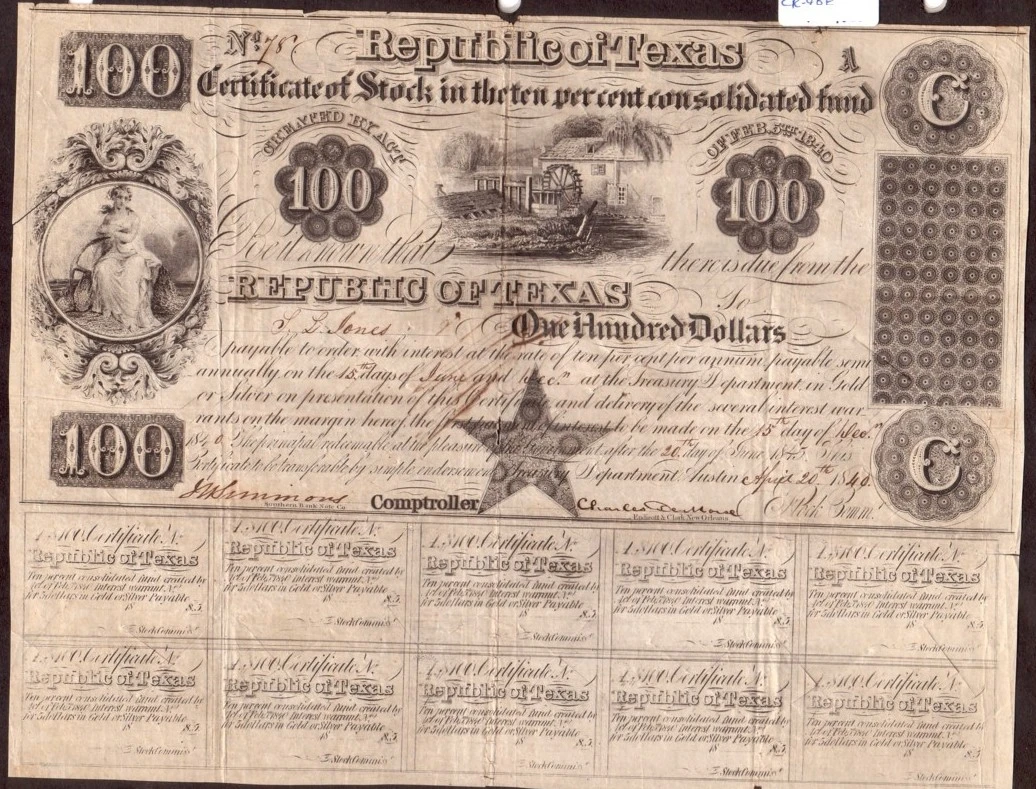 Republic-Of-Texas-Bonds