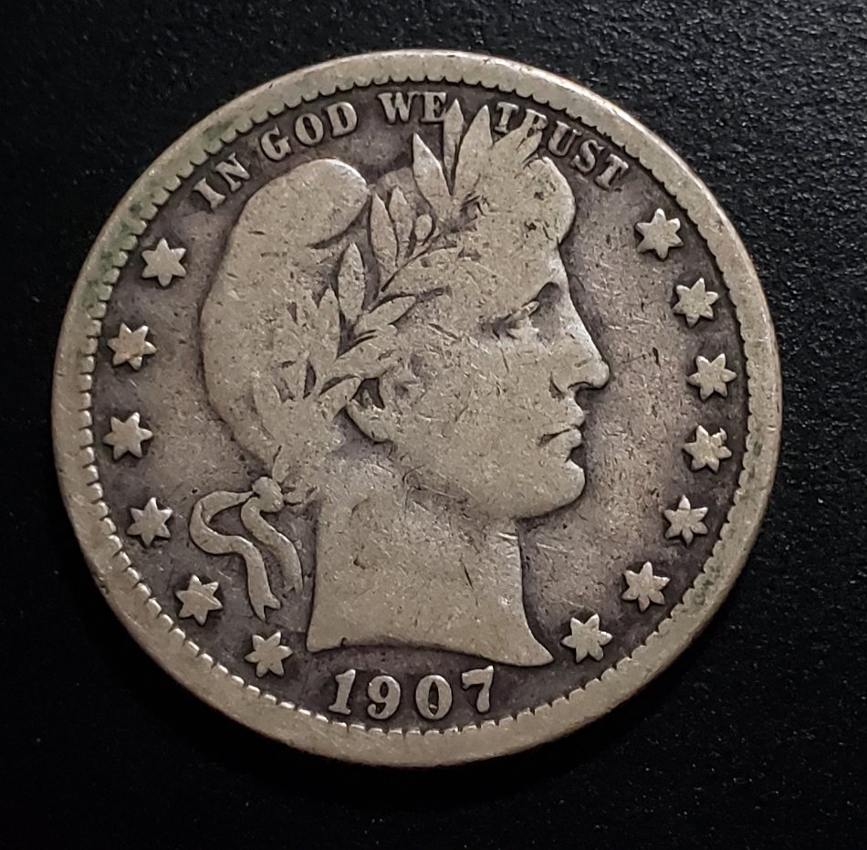 1907-O-Barber-Liberty-Quarter---VG-Or-F?